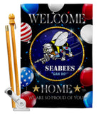 Welcome Home Seabee - Military Americana Vertical Impressions Decorative Flags HG108632 Made In USA
