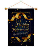 Retirement Fun Begins - Military Americana Vertical Impressions Decorative Flags HG108636 Made In USA