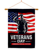 Honor Our Veterans - Military Americana Vertical Impressions Decorative Flags HG108638 Made In USA