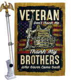 Veteran Brothers - Military Americana Vertical Impressions Decorative Flags HG108640 Made In USA