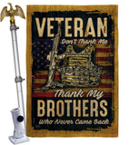 Veteran Brothers - Military Americana Vertical Impressions Decorative Flags HG108640 Made In USA