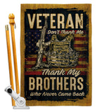 Veteran Brothers - Military Americana Vertical Impressions Decorative Flags HG108640 Made In USA