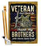 Veteran Brothers - Military Americana Vertical Impressions Decorative Flags HG108640 Made In USA