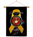 Support Marine Corps - Military Americana Vertical Impressions Decorative Flags HG108645 Made In USA