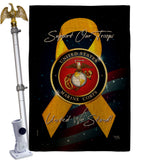 Support Marine Corps - Military Americana Vertical Impressions Decorative Flags HG108645 Made In USA