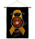 Support Marine Corps - Military Americana Vertical Impressions Decorative Flags HG108645 Made In USA