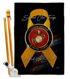 Support Marine Corps - Military Americana Vertical Impressions Decorative Flags HG108645 Made In USA