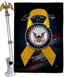 Support Navy - Military Americana Vertical Impressions Decorative Flags HG108648 Made In USA