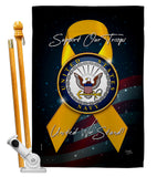 Support Navy - Military Americana Vertical Impressions Decorative Flags HG108648 Made In USA