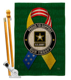 Support Army Troops - Military Americana Vertical Impressions Decorative Flags HG108654 Made In USA