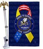 Support Seabees Troops - Military Americana Vertical Impressions Decorative Flags HG108656 Made In USA