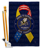 Support Seabees Troops - Military Americana Vertical Impressions Decorative Flags HG108656 Made In USA