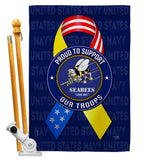 Support Seabees Troops - Military Americana Vertical Impressions Decorative Flags HG108656 Made In USA