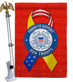 Support Coast Guard Troops - Military Americana Vertical Impressions Decorative Flags HG108660 Made In USA