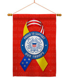 Support Coast Guard Troops - Military Americana Vertical Impressions Decorative Flags HG108660 Made In USA