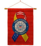 Support Coast Guard Troops - Military Americana Vertical Impressions Decorative Flags HG108660 Made In USA