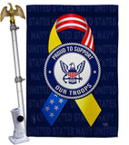 Support Navy Troops - Military Americana Vertical Impressions Decorative Flags HG108661 Made In USA