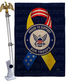 Support Navy Troops - Military Americana Vertical Impressions Decorative Flags HG108661 Made In USA