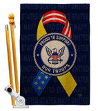 Support Navy Troops - Military Americana Vertical Impressions Decorative Flags HG108661 Made In USA