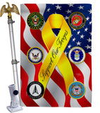 Support All Military Troops - Military Americana Vertical Impressions Decorative Flags HG108664 Made In USA