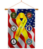 Support All Military Troops - Military Americana Vertical Impressions Decorative Flags HG108664 Made In USA