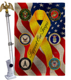 Support All Military Troops - Military Americana Vertical Impressions Decorative Flags HG108664 Made In USA