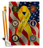 Support All Military Troops - Military Americana Vertical Impressions Decorative Flags HG108664 Made In USA