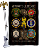United We Support - Military Americana Vertical Impressions Decorative Flags HG108667 Made In USA