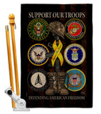 United We Support - Military Americana Vertical Impressions Decorative Flags HG108667 Made In USA