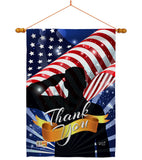 Thank You - Military Americana Vertical Impressions Decorative Flags HG137004 Made In USA