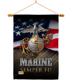 Marine Semper Fi - Military Americana Vertical Impressions Decorative Flags HG137034 Made In USA