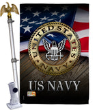 US Navy - Military Americana Vertical Impressions Decorative Flags HG137035 Made In USA