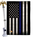 USA Thin Blue Line - Military Americana Vertical Impressions Decorative Flags HG137038 Made In USA