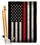 USA Thin Red Line - Military Americana Vertical Impressions Decorative Flags HG137039 Made In USA