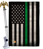 USA Thin Green Line - Military Americana Vertical Impressions Decorative Flags HG137040 Made In USA