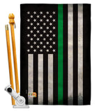 USA Thin Green Line - Military Americana Vertical Impressions Decorative Flags HG137040 Made In USA