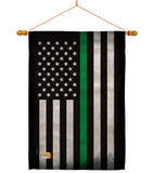 USA Thin Green Line - Military Americana Vertical Impressions Decorative Flags HG137040 Made In USA