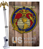 US Marine Corps - Military Americana Vertical Impressions Decorative Flags HG137083 Made In USA