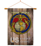 US Marine Corps - Military Americana Vertical Impressions Decorative Flags HG137083 Made In USA