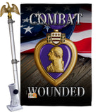 Purple Heart Combat Wounded - Military Americana Vertical Impressions Decorative Flags HG137133 Made In USA