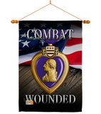 Purple Heart Combat Wounded - Military Americana Vertical Impressions Decorative Flags HG137133 Made In USA