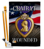 Purple Heart Combat Wounded - Military Americana Vertical Impressions Decorative Flags HG137133 Made In USA