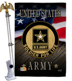 US Army Soldier for Life - Military Americana Vertical Impressions Decorative Flags HG137170 Made In USA