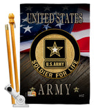 US Army Soldier for Life - Military Americana Vertical Impressions Decorative Flags HG137170 Made In USA