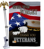 We will Never Forget - Military Americana Vertical Impressions Decorative Flags HG137171 Made In USA