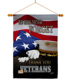 We will Never Forget - Military Americana Vertical Impressions Decorative Flags HG137171 Made In USA