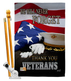 We will Never Forget - Military Americana Vertical Impressions Decorative Flags HG137171 Made In USA