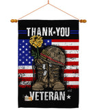Thank you Veteran - Military Americana Vertical Impressions Decorative Flags HG137173 Made In USA