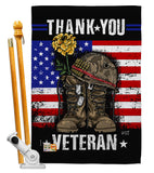 Thank you Veteran - Military Americana Vertical Impressions Decorative Flags HG137173 Made In USA
