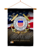 US Coast Guard Semper Paratus - Military Americana Vertical Impressions Decorative Flags HG137174 Made In USA